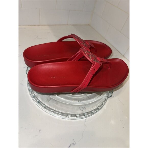 Tommy Hilfiger Womens Relina Red Thong Sandals Shoes Sz 10 flip flops - Picture 9 of 13